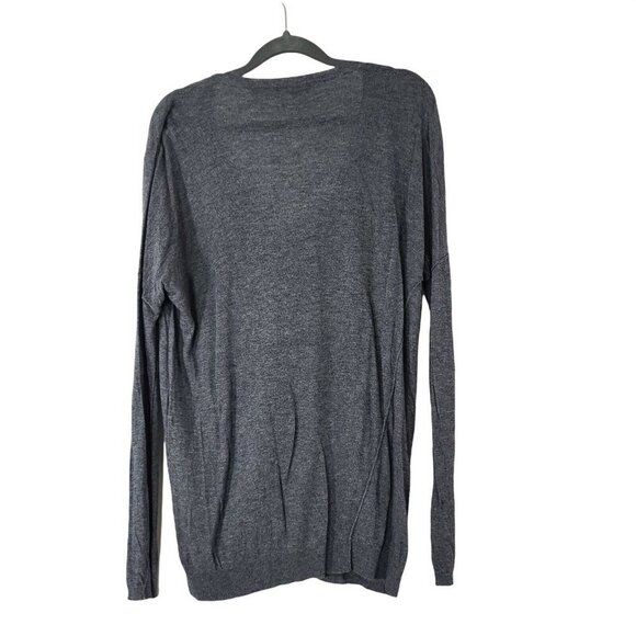 Vince Gray V-Neck Long Sleeve Lightweight Sweater Raw Hem Details‎ Wool Blend M - Picture 5 of 12